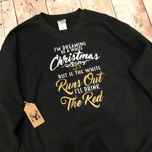 Ugly Christmas Sweater Funny Xmas Sweatshirt Wine